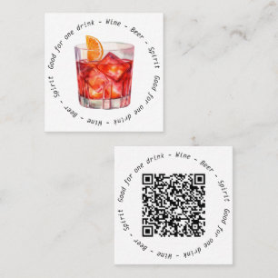 Tarjeta De Visita Cuadrada Codigo QR moderno Negroni Bebe Voucher
