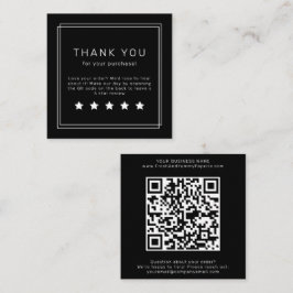 Tarjeta De Visita Cuadrada Código QR negro moderno Avery Deja una reseña