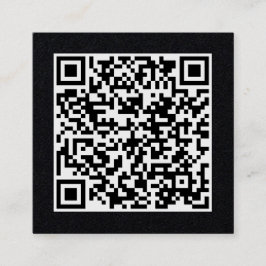 Tarjeta De Visita Cuadrada Código QR para el negocio del personalizable Negro