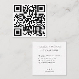 Tarjeta De Visita Cuadrada Código QR para empresas modernas de moda