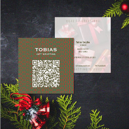 Tarjeta De Visita Cuadrada Código QR para Navidades modernos
