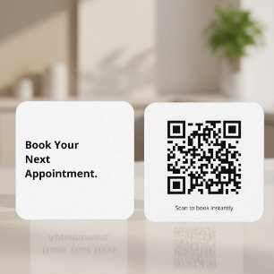 Tarjeta De Visita Cuadrada Código QR para reservar su próxima cita