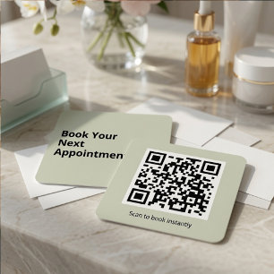 Tarjeta De Visita Cuadrada Código QR para reservar su próxima cita moderno