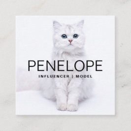 Tarjeta De Visita Cuadrada Código QR personalizado moderno de dos fotos escan