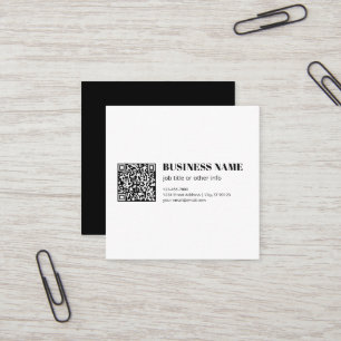 Tarjeta De Visita Cuadrada Código QR personalizado y texto retro-moderno edit