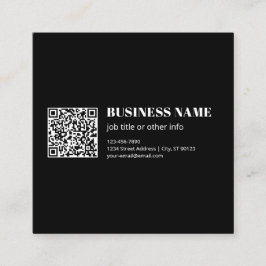 Tarjeta De Visita Cuadrada Código QR personalizado y texto retro-moderno edit