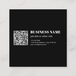 Tarjeta De Visita Cuadrada Código QR personalizado y texto retro-moderno edit