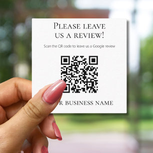 Tarjeta De Visita Cuadrada Código QR Profesional de Reseña de Google