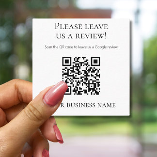 Tarjeta De Visita Cuadrada Código QR Profesional de Reseña de Google