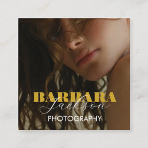 Tarjeta De Visita Cuadrada Código Qr profesional elegante de fotografía