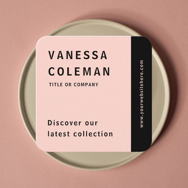 Tarjeta De Visita Cuadrada Código Qr profesional Rubor Medios sociales rosado (Subido por el creador)