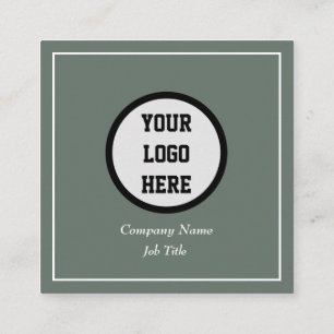 Tarjeta De Visita Cuadrada Código QR profesional Sage Sage Green