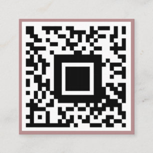 Tarjeta De Visita Cuadrada Código QR Rosa Mínima Inicial Monograma Rosa Rosa 