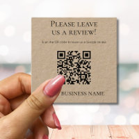 Código QR simple Kraft de revisión de Google