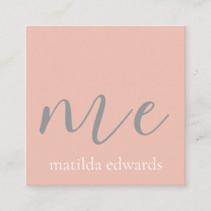 Tarjeta De Visita Cuadrada Códigos QR Cosméticos modernos y rosa único