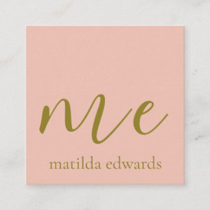 Tarjeta De Visita Cuadrada Códigos QR Cosmetics Elegant Modern Pink Único