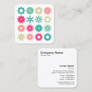 Tarjeta De Visita Cuadrada Cogs - Colores en blanco