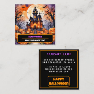 Tarjeta De Visita Cuadrada Colección de calabaza moderna de Halloween de otoñ