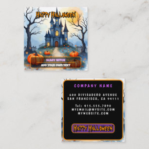 Tarjeta De Visita Cuadrada Colección de Halloween Moderna y Linda de Espanto