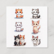 Colección de Stickers de Gatito Chibi Super Adorab