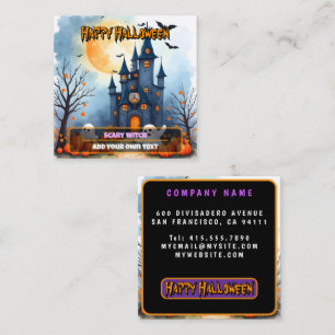 Tarjeta De Visita Cuadrada Colección Espeluznante de Halloween Lindo y de Mod