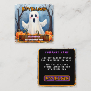 Tarjeta De Visita Cuadrada Colección Espeluznante de Halloween Moderna y Ador