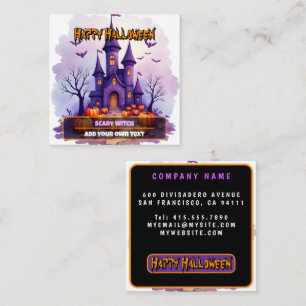 Tarjeta De Visita Cuadrada Colección Moderna de Halloween Espeluznante y Lind