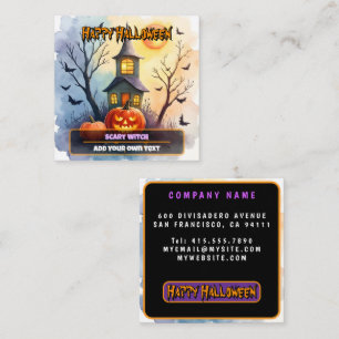 Tarjeta De Visita Cuadrada Colección moderna de Halloween linda y espeluznant