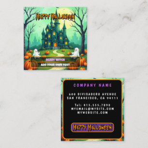 Tarjeta De Visita Cuadrada Colección moderna linda espeluznante de Halloween