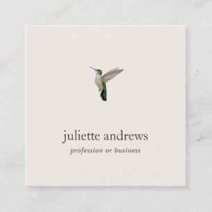 Tarjeta De Visita Cuadrada Colibrí