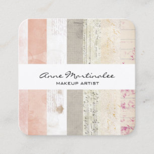 Tarjeta De Visita Cuadrada Collage de medios mixtos