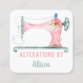 Tarjeta De Visita Cuadrada Color de agua de costura de máquina de coser