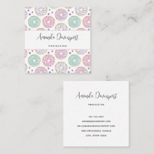 Tarjeta De Visita Cuadrada Color del patrón de donut