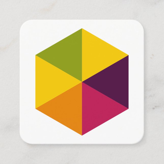 Tarjeta De Visita Cuadrada Color Hexagon 01 (Anverso)