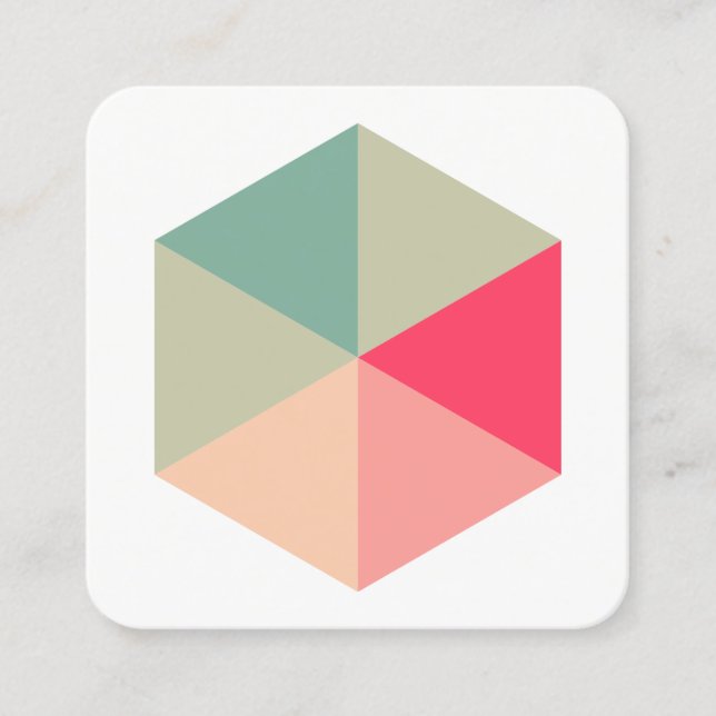 Tarjeta De Visita Cuadrada Color Hexagon 04 (Anverso)