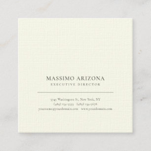 Tarjeta De Visita Cuadrada Colores beige pastel minimalistas lino premium lis