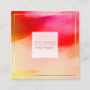 Tarjeta De Visita Cuadrada Colores de agua de PixDezines Ondas modernas, Sunr