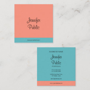 Tarjeta De Visita Cuadrada Colores de tendencia de nombres de script manuscri