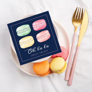 Tarjeta De Visita Cuadrada Colorida acuarela Macaron Panadería y Dulces