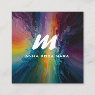 Tarjeta De Visita Cuadrada *~* Colorido Resumen moderno negrita AP93 QR