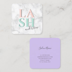 Tarjeta De Visita Cuadrada Colorido y moderno grifo de mármol blanco