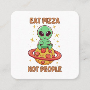 Tarjeta De Visita Cuadrada Come pizza no personas