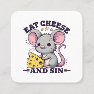 Tarjeta De Visita Cuadrada Come Queso Y Peca