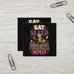 Tarjeta De Visita Cuadrada Come Repite Pickleball Duerme Pickleball