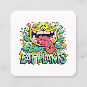 Tarjeta De Visita Cuadrada Comer plantas
