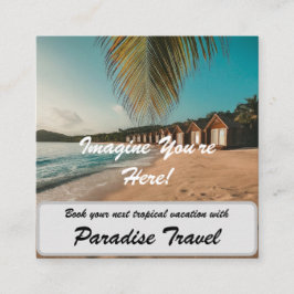 Tarjeta De Visita Cuadrada Comercialización De La Agencia De Viajes Y Publici