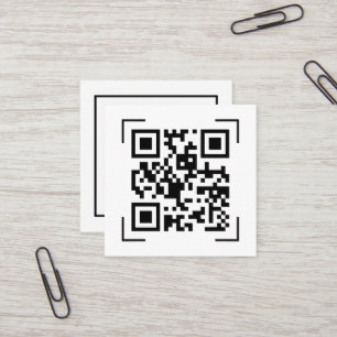 Tarjeta De Visita Cuadrada Compañía de Negocios   Código QR Escaneo Minimalis