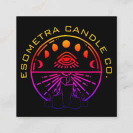 Tarjeta De Visita Cuadrada Compañía de Velas Artesanas Oscuras Neon Esoteric