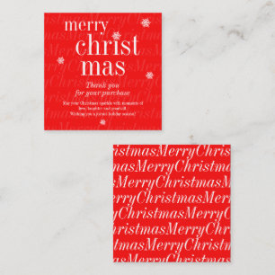 Tarjeta De Visita Cuadrada Compra moderna Feliz Navidad gracias