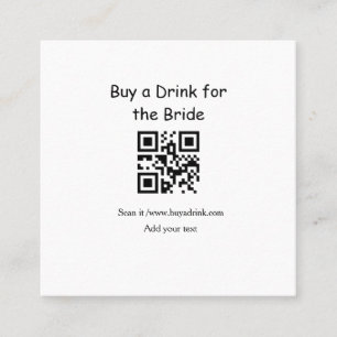 Tarjeta De Visita Cuadrada Compra una novia bebida barc minimalista simple